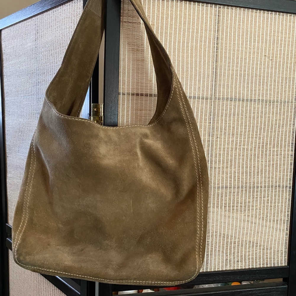 MK Beige Suede Purse.